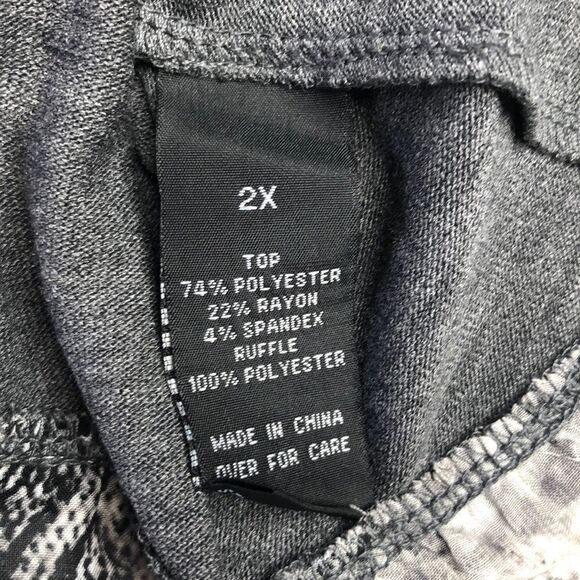 ALYX Gray Short Sleeve Towfer Knit Blouse Size 2X NWOT - Picture 7 of 7